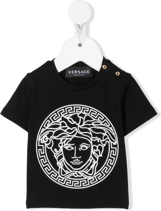 Versace Kids Medusa katoenen T-shirt Zwart