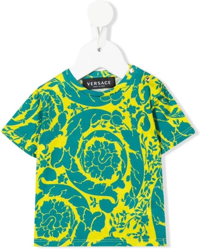 Versace Kids T-shirt met print Geel
