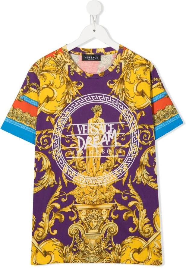 Versace Kids T-shirt met print Paars