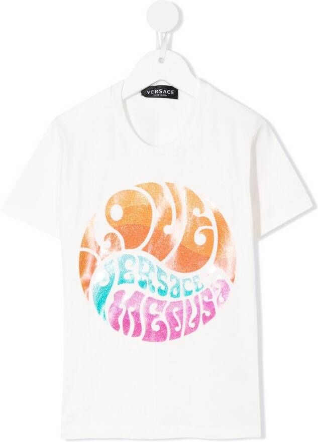 Versace Kids T-shirt met print Wit