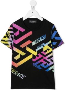 Versace Kids T-shirt met print Zwart