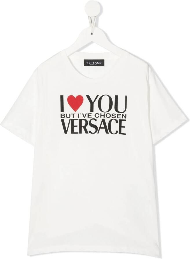 Versace Kids T-shirt met tekst Wit