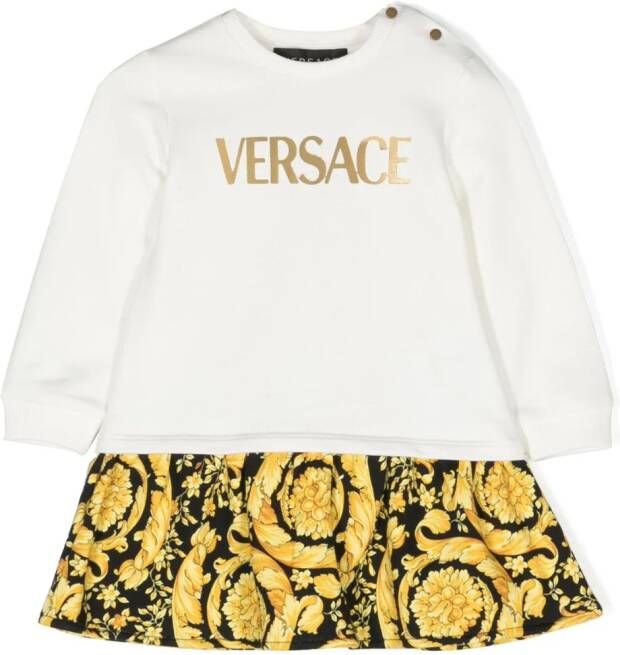 Versace Kids T-shirtjurk met barokprint Wit