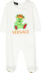 Versace Kids Romper met teddybeerprint Wit