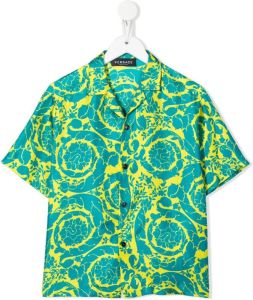 Versace Kids Shirt met tie-dye print Blauw