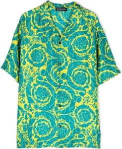 Versace Kids Shirt met tie-dye print Blauw