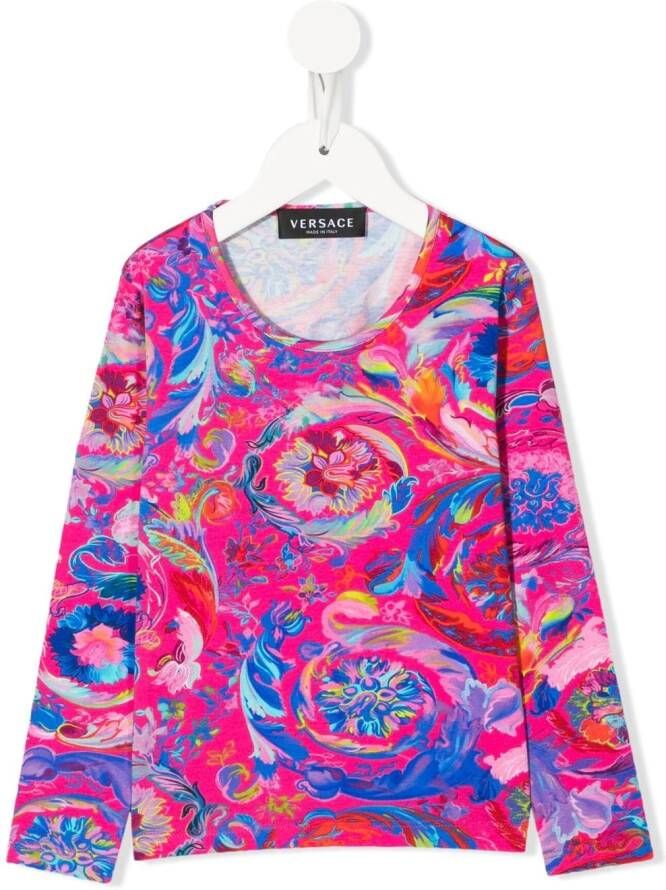 Versace Kids Top met grafische print Roze