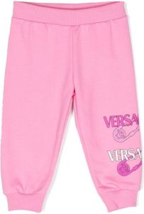 Versace Kids Trainingsbroek met logoprint Roze