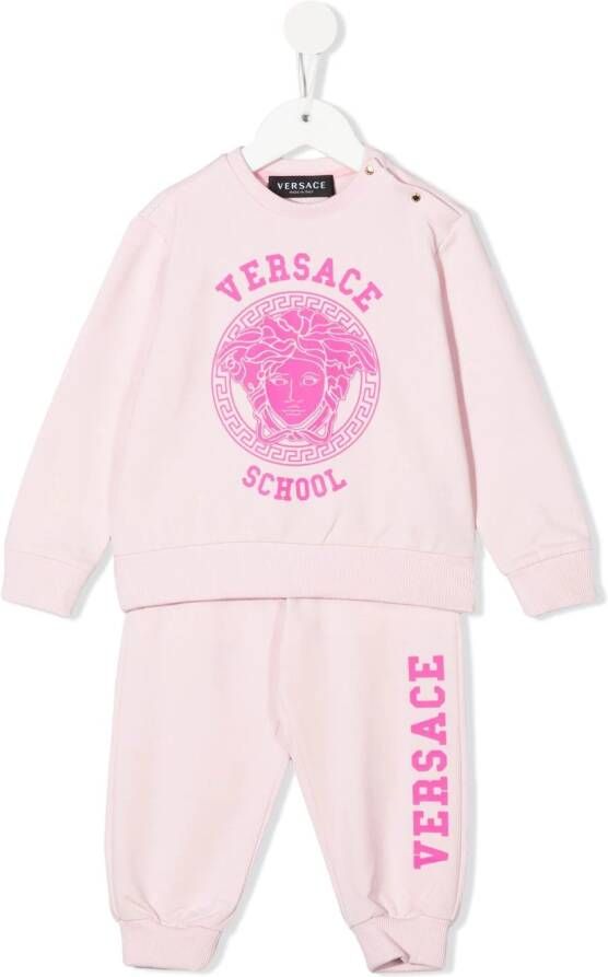 Versace Kids Trainingspak met Medusa print Roze