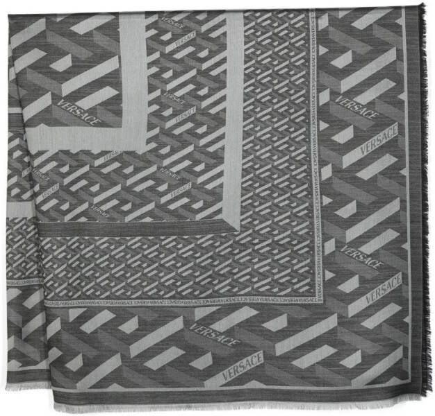 Versace Sjaal met geometrisch patroon Zwart