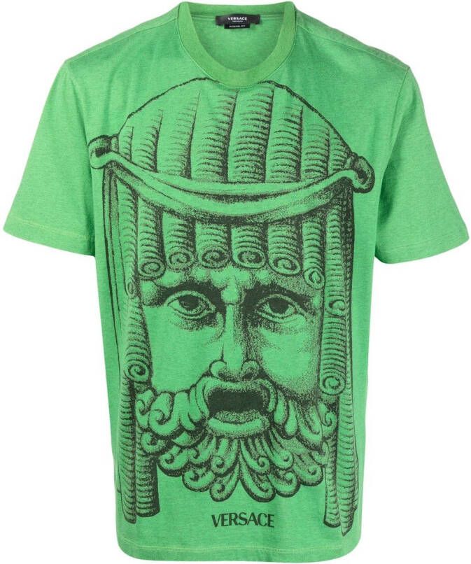 Versace T-shirt met print Groen