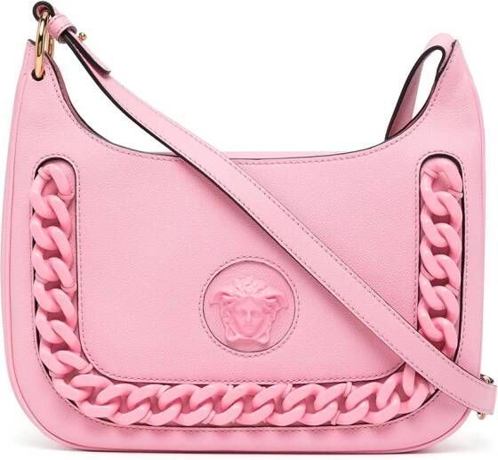 Versace La Medusa schoudertas met kettingdetail Roze