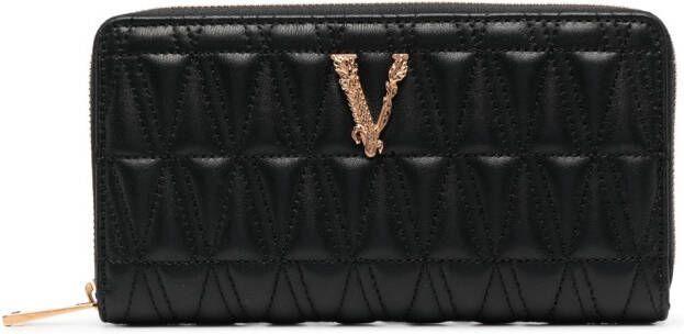 Versace Virtus leren portemonnee Zwart