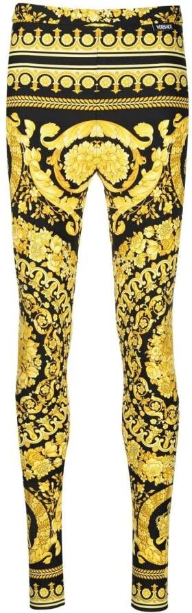 Versace Legging met Barocco print Geel