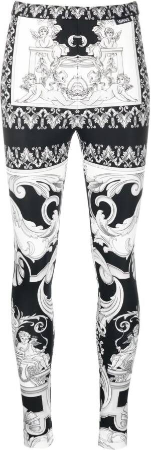 Versace Legging met barokprint Zwart