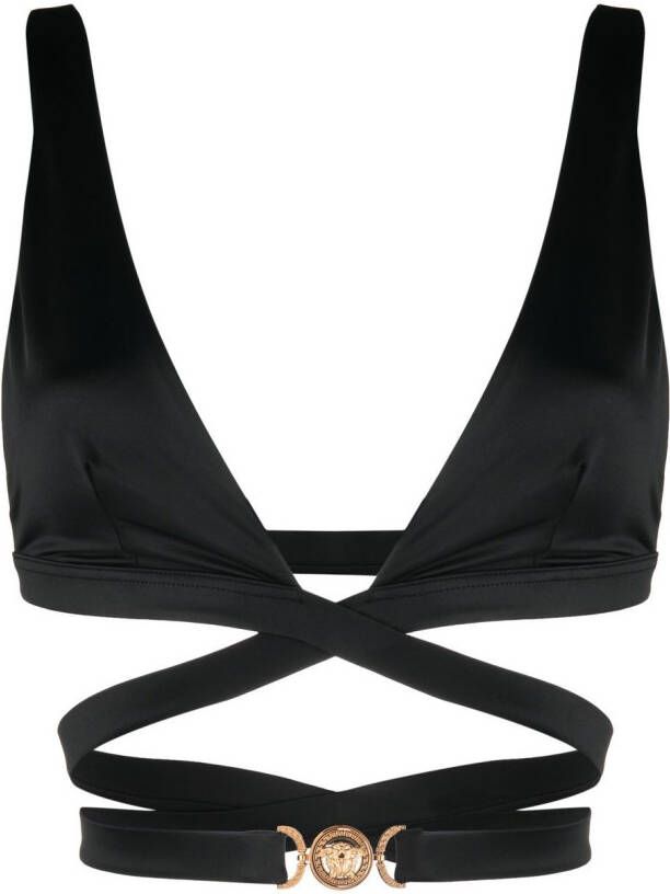 Versace Bikini verfraaid met logo Zwart