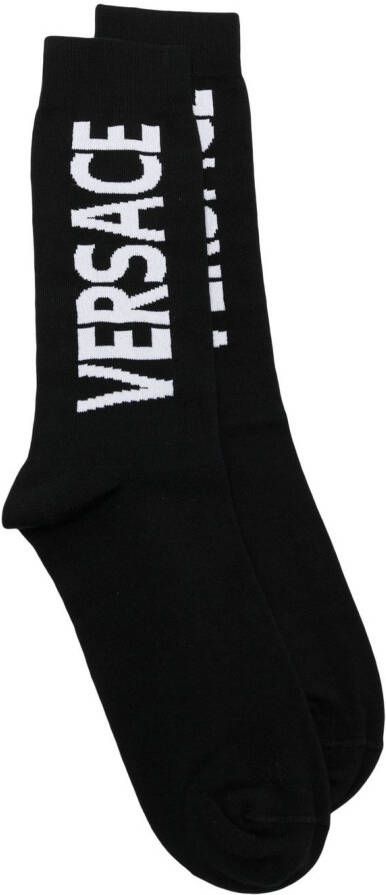 Versace Sokken met logo Zwart