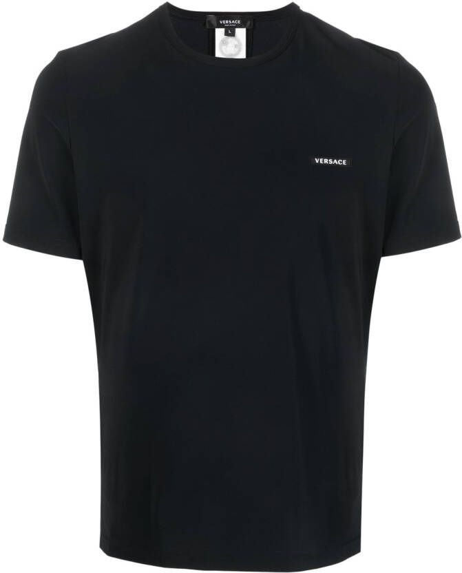 Versace T-shirt met logopatch Zwart