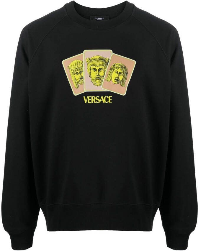 Versace Sweater met logoprint Zwart