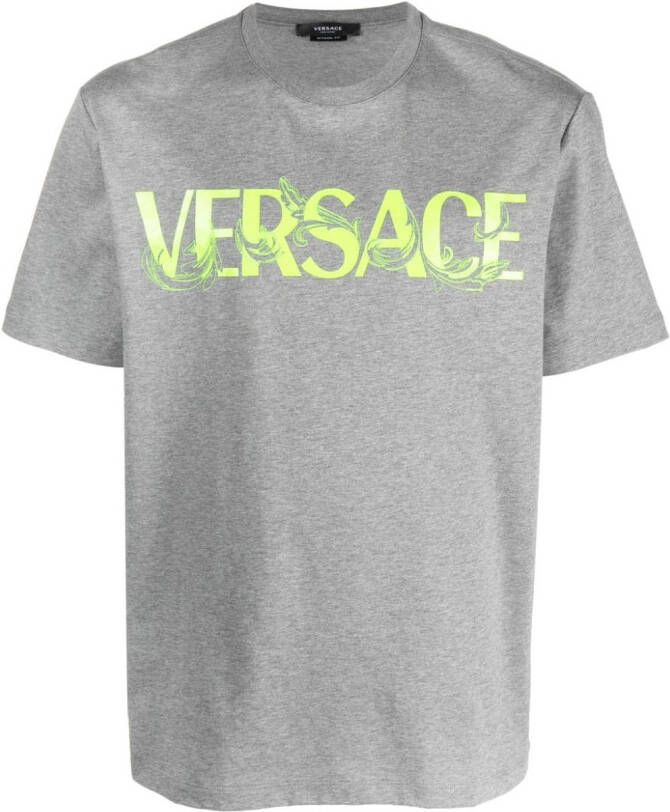 Versace T-shirt met logoprint Grijs