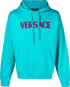 Versace Hoodie met logoprint Blauw