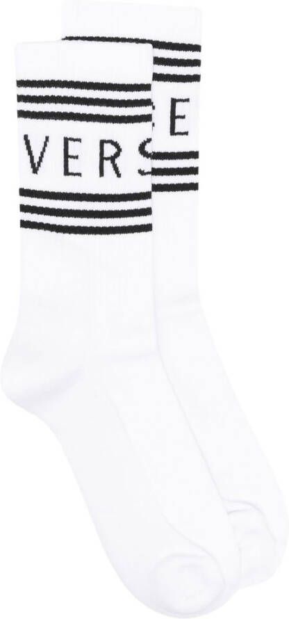 Versace 1990s Vintage sokken met logo Wit
