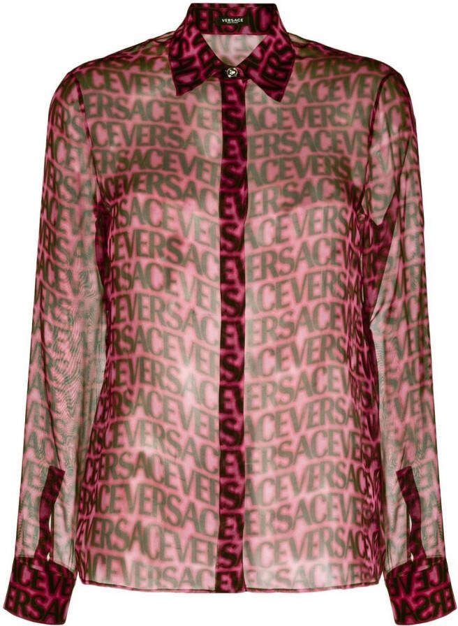 Versace Semi-doorzichtig shirt Roze