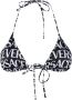 Versace Triangel bikinitop met logoprint Zwart - Thumbnail 1