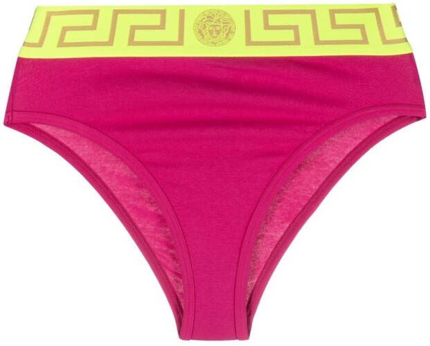 Versace Truien met logo tailleband Roze