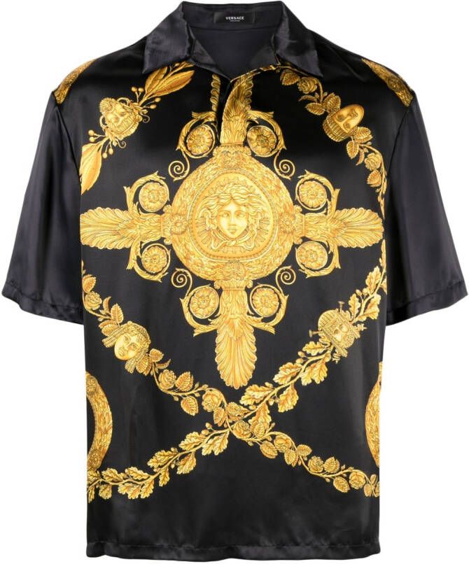 Versace T-shirt met barokprint Zwart