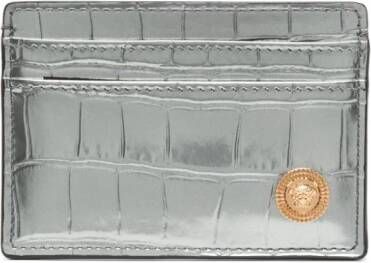 Versace Pasjeshouder met krokodillen-reliëf Zilver