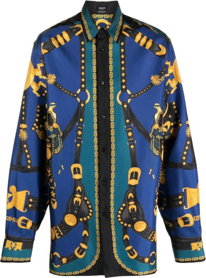 Versace Zijden overhemd Blauw