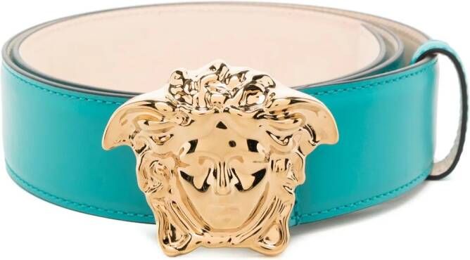 Versace Leren riem Blauw