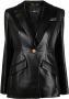 Versace Leren blazer Zwart - Thumbnail 1