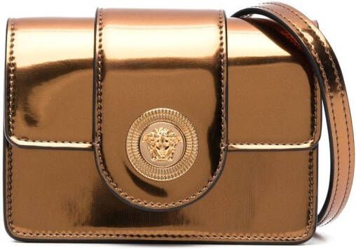 Versace Medusa leren schoudertas Bruin