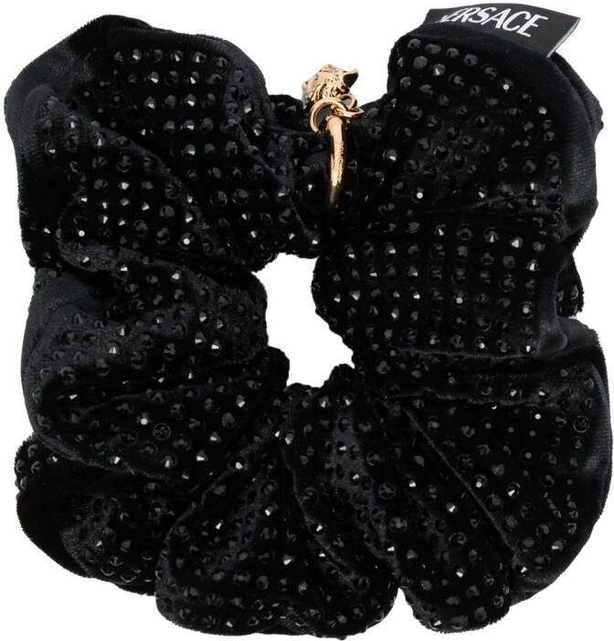 Versace Medusa scrunchie met logo Zwart