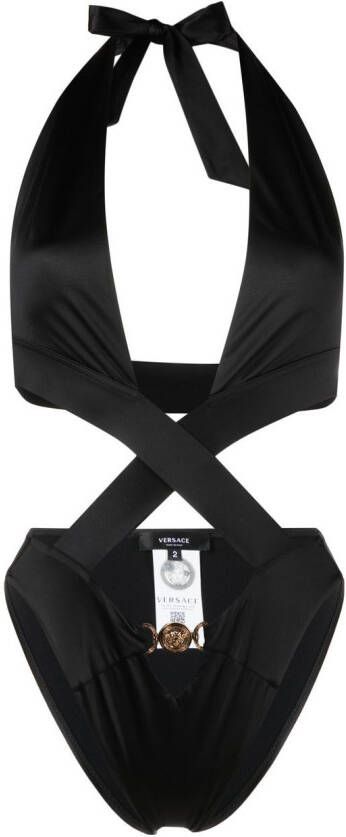 Versace Badpak met striksluiting Zwart