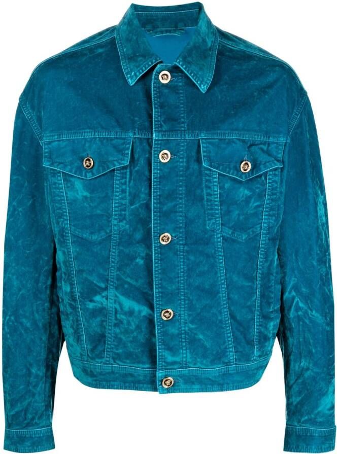 Versace Medusa fluwelen jack Blauw