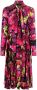 Versace Midi-jurk met bloemenprint Zwart - Thumbnail 1