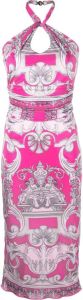 Versace Midi-jurk met halternek Roze