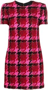 Versace Mini-jurk met pied-de-poule print Rood