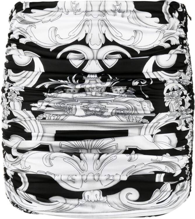 Versace Mini-rok met barokprint Zwart