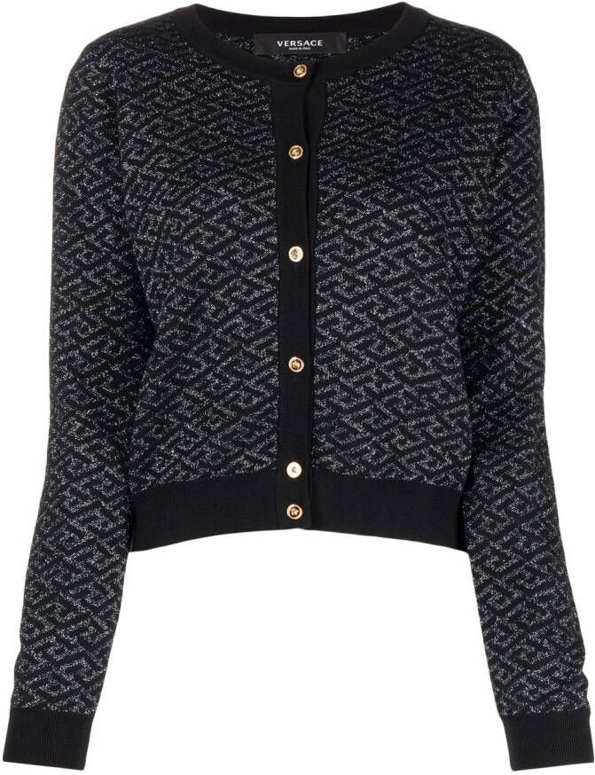 Versace Vest met jacquard Zwart