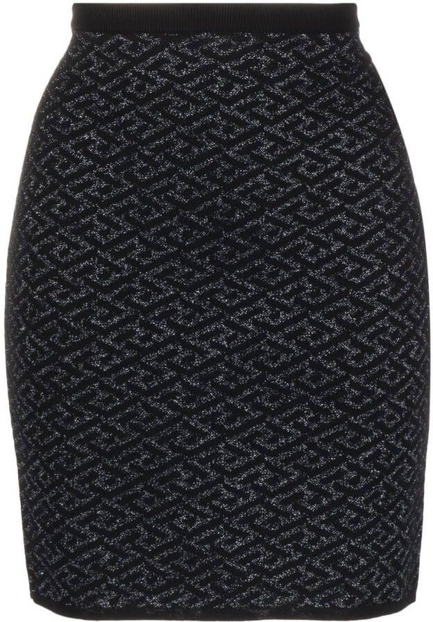 Versace Rok met monogram Zwart