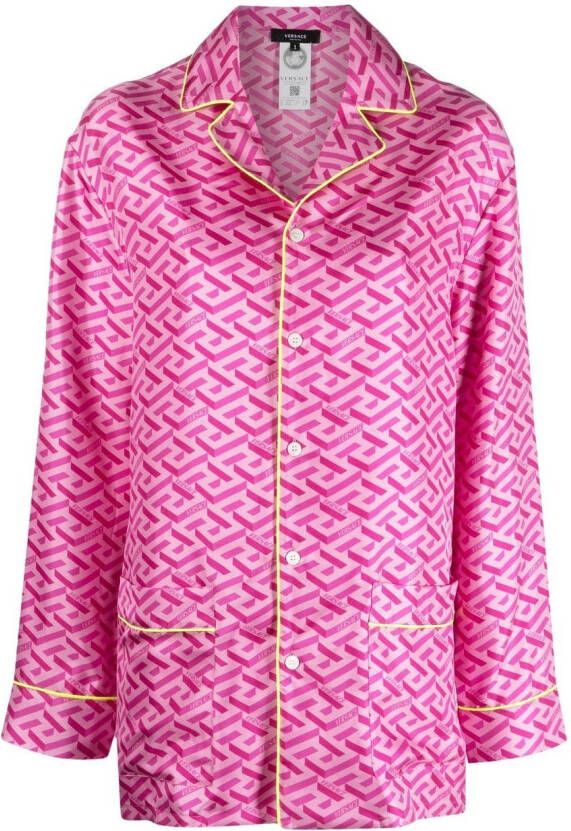 Versace Pyjamatop met monogram Roze
