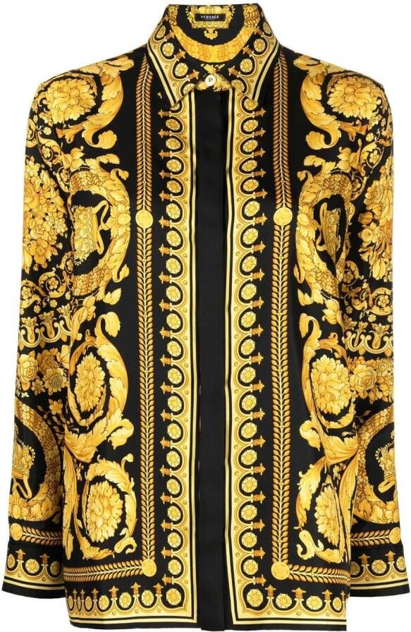 Versace Barocco zijden blouse Zwart