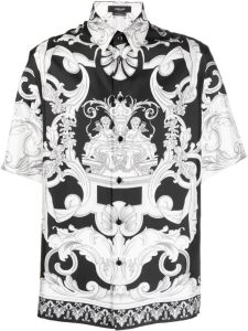 Versace Overhemd met barokprint Zwart