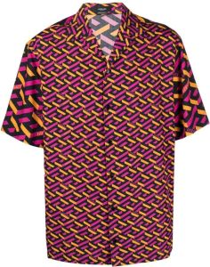 Versace Overhemd met grafische print Zwart