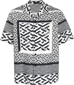 Versace Overhemd met Greca print Zwart