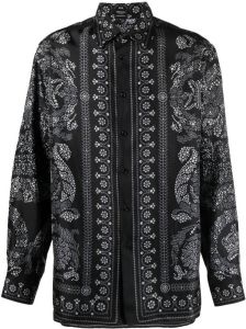 Versace Overhemd met print Zwart